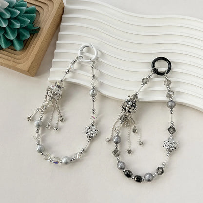 Crystal Beads Bag Pendant Keychain