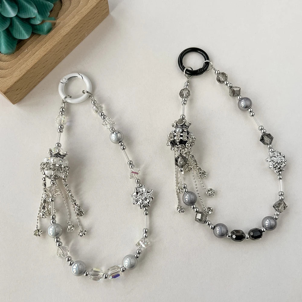 Crystal Beads Bag Pendant Keychain