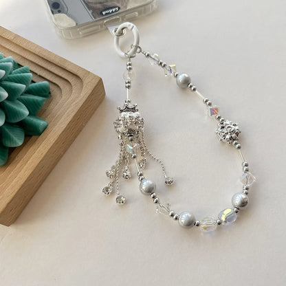 Crystal Beads Bag Pendant Keychain